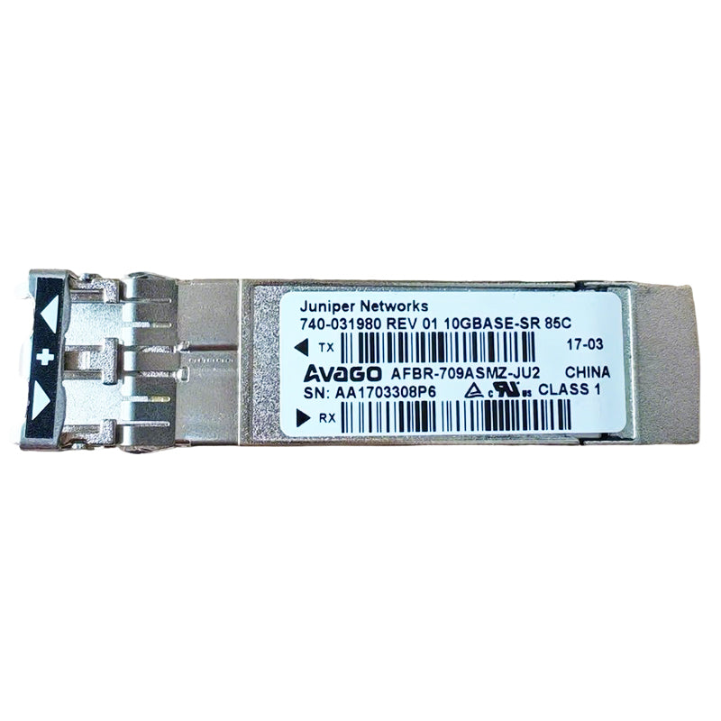 Juniper 740-031980 (Avago AFBR-709ASMZ-JU2) 10Gbps SFP+ short-reach optical transceiver