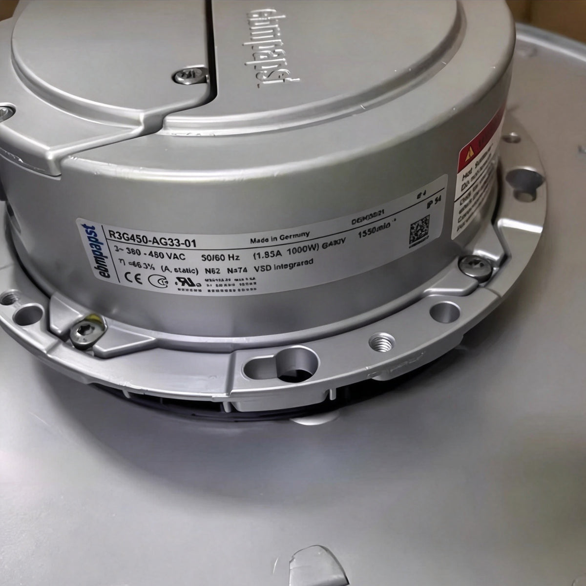 ebm‑papst R3G450 Series RadiPac EC Centrifugal Fan Ø450mm