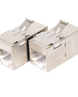 RJ45 CAT5E FTP Shielded Network Pass-Through Module (Phosphor Bronze Gold-Plated)