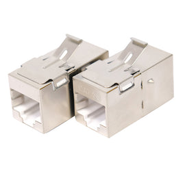 RJ45 CAT5E FTP Shielded Network Pass-Through Module (Phosphor Bronze Gold-Plated)