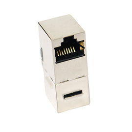RJ45 CAT6 Shielded 90-Degree Dual-Port Pass-Through Module