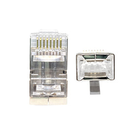 CAT6A Shielded Through-Hole Connector (3-Prong 50U Gold-Plated Pure Copper)