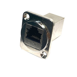 RJ45 Network Module CAT6 Shielded D-Type Panel-Mount (Dual-Pass Extender)