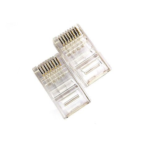 RJ45 CAT5 Unshielded 3-Prong 15U Gold-Plated Connector