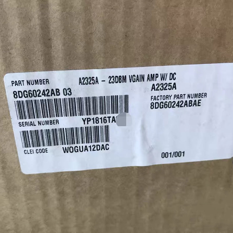 Nokia (Alcatel‑Lucent) 8DG60242AB A2325A 23dBm VGain Optical Amplifier with DCM Access for 1830 PSS-4, PSS-8, PSS-16, PSS-32