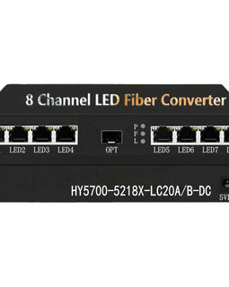 8-Channel LED Fiber Converter (Model HY5700-5218X-LC20A/B-DC)