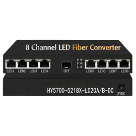 8-Channel LED Fiber Converter (Model HY5700-5218X-LC20A/B-DC)