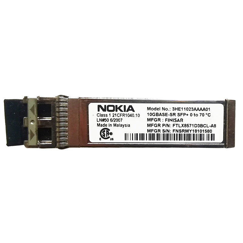 Nokia 3HE11023AAAA01 10GBASE-SR SFP+ Optical Transceiver
