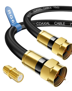 RG6 Coaxial Cable with Gold-Plated F-Type Connectors