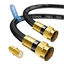 RG6 Coaxial Cable with Gold-Plated F-Type Connectors