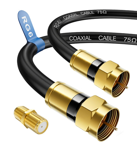 RG6 Coaxial Cable with Gold-Plated F-Type Connectors
