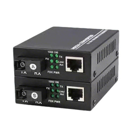 Gigabit Single-Mode Single-Fiber SC Fiber Media Converter (Pair)