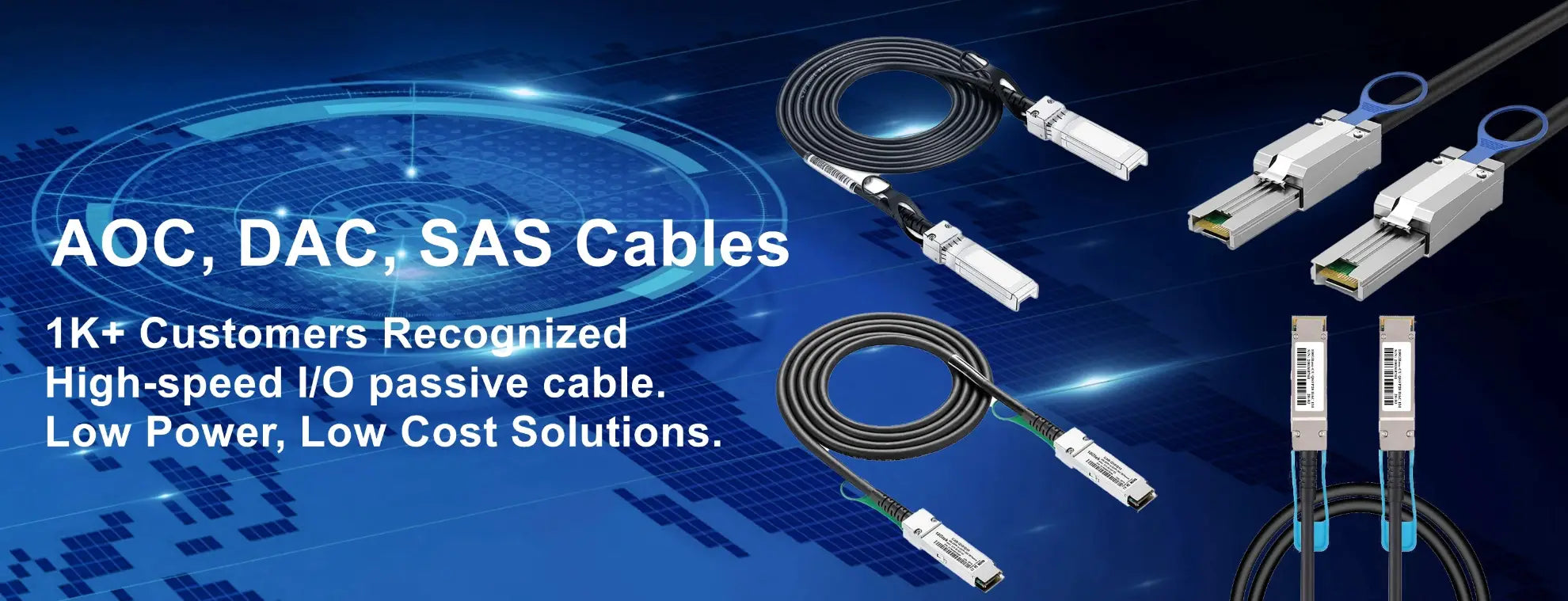 AOC, DAC, SAS Cables banner